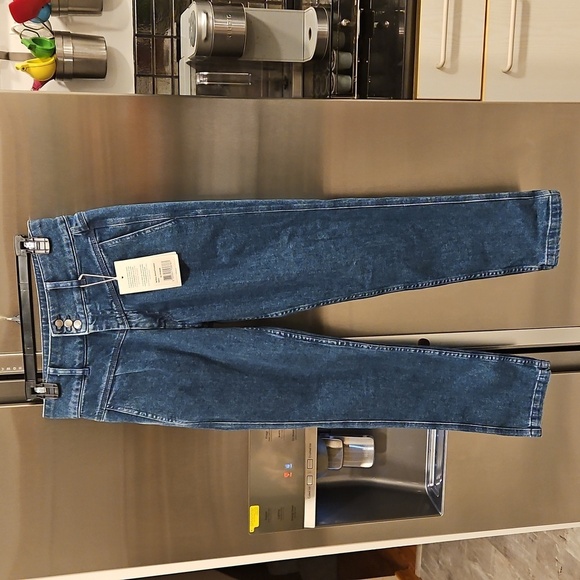 💕SEZANE💕 Sama High Waisted Tapered Jeans ~ Blue Denim 36 EU = US 4 NWT - Picture 10 of 16